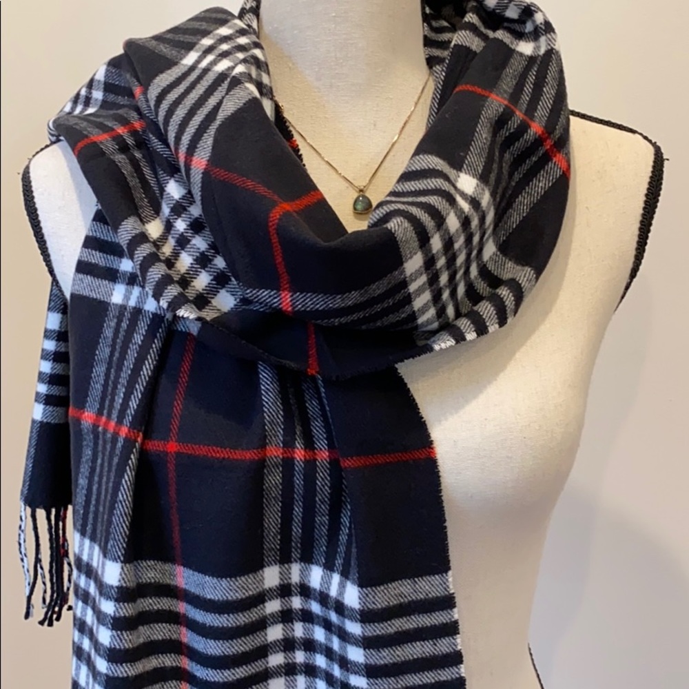 Cashmere Scarf🧣made in Scotland Black Multi - Picture 3 of 3